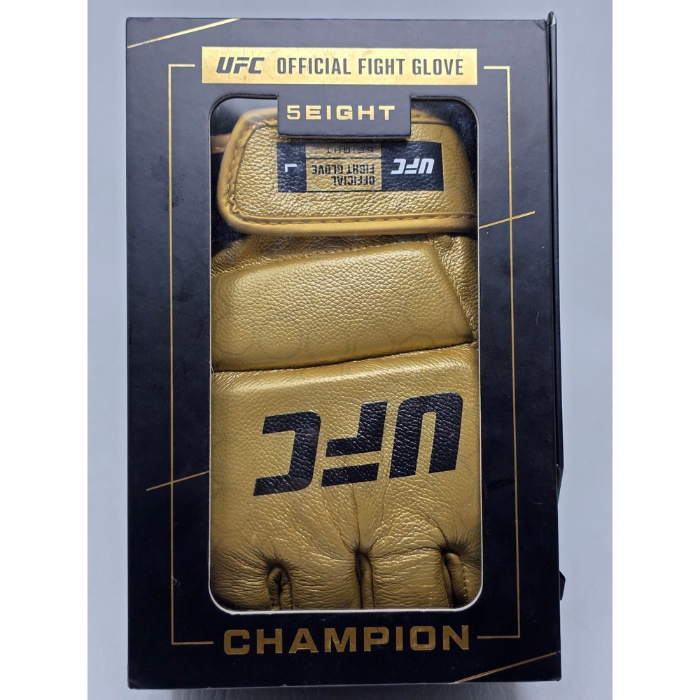 UFC Official Fight Glove 5EIGHT Champion Gold MMA Leather Gloves Size Large L